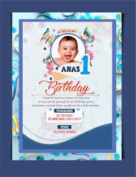 first birthday invitation card design