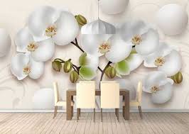 3d photo wallpaper delicate orchid