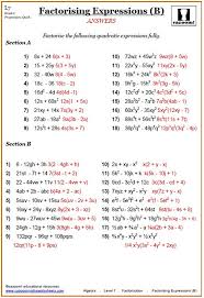 ks3 and ks4 factorising worksheets