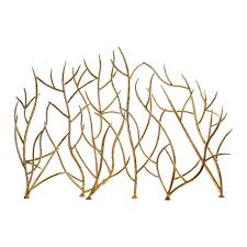 Gold Branches Decorative Fireplace