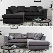 black corner sofa plush velvet victoria