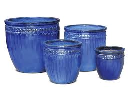 Tke Glazed Ceramic Pot Blue Xs