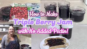 triple berry jam from frozen fruit no