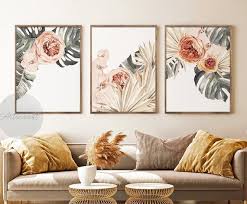 Botanical Print Set Of 3 Boho Tropical