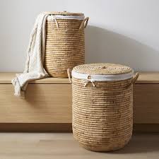 Woven Seagrass Lidded Hampers West Elm