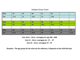 Adidas Kid Shoe Size Chart
