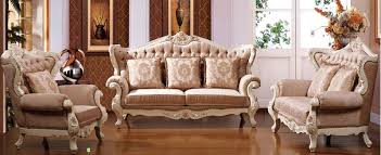 French Style Hand Carved Sofa Set For