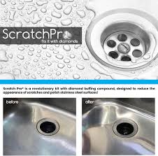 Black stainless steel appliances can be scratched a bit easier than you might think. Amazon Com Scratch Pro Kit For Polishing And Repairing Stainless Steel Sinks With Diamond Buffing Compounds Reduce The Appearance Of Ugly Scratches And Polish Sink For Factory Fresh Look In No Time Home