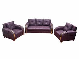 wooden 5 seater purple leather sofa set