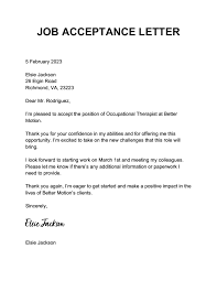 how to write a job acceptance letter
