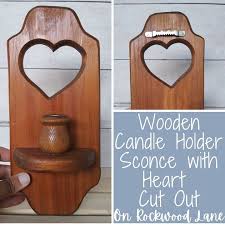 Wooden Primitive Candle Holder Sconce