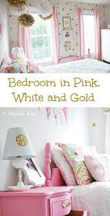 pink white gold decor girly bedroom