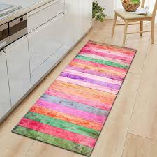 3d wooden texture printed kitchen mat