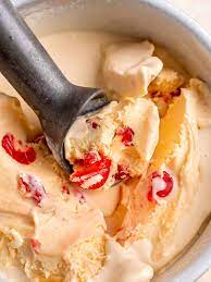 amaretto ice cream with cherries