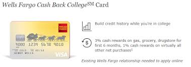 Check spelling or type a new query. Wells Fargo Cash Back College Card Review 3 Cash Back On Gas And Grocery And Drugstore Purchases 1 Cash Back On All Other Purchases No Annual Fee