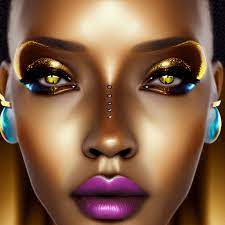 black woman with futuristic eye designs