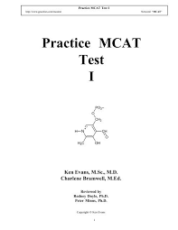 Practice Mcat Test I Mcat Prep Net