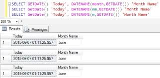 get month name from date in sql server