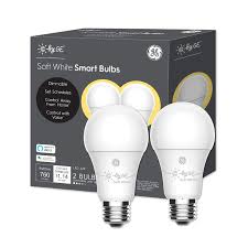 Ge C By Ge Smart 60 Watt Eq A19 Soft White Dimmable Smart Led Light Bulb 2 Pack In The General Purpose Led Light Bulbs Department At Lowes Com