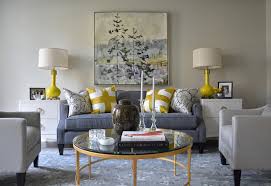 yellow and blue rooms transitional