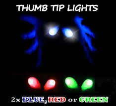 2x Light Up Thumb Tips Red Green Or Blue Post Tricks