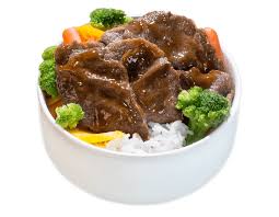 teriyaki beef bowl with rice and veggies