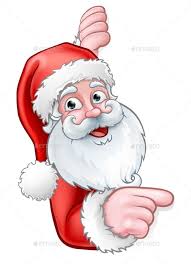 Don't forget to link to this page for attribution! Santa Cartoon Pointing From Behind Sign Santa Cartoon Cute Drawings Cartoon