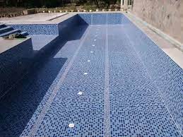 Blues Crystal Glass Swimming Pool Tiles