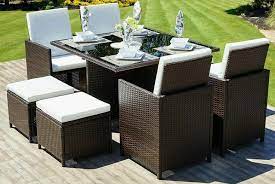 Rattan Garden Furniture Cube Set Chairs