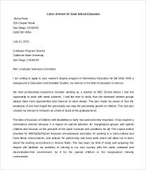 Free School Application Letter of Intent Template Example PDF Format