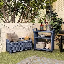 White Aluminum Outdoor Storage Bench