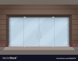 Big Glass Doors Vector Image