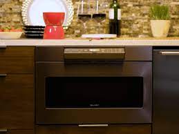 black stainless steel microwave drawer