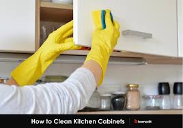 how to clean kitchen cabinets without