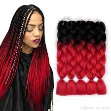 Pre stretched easy braiding hair 8packs/lot braids itch free hot water setting synthetic fiber yaki texture black crochet braiding hair extension (26inches red color) 4.6 out of 5 stars. 1b Red Ombre Braiding Hair Extension Synthetic Kanekalon Fiber For Twist Braiding Hair 2 Tone Jumbo Box Braiding Hair 24 From Cutevirginhair 3 41 Dhgate Com