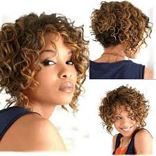 You can have so much fun with your bangs! Short Curly Blonde Brown Highlights Wigs Synthetic Capless Women Hair Wigs Wish