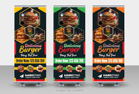 modern food rollup banner design for