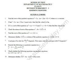 Cbse Class 10 Mathematics Quadratic