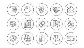 Maybe you would like to learn more about one of these? Money Payment Line Icons Bank Transfer Piggy Bank And Credit Card Linear Icon Set Vector Stock Vector Illustration Of Quality Symbol 152500364