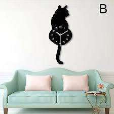 Creative Cartoon Cute Cat Wall Clock