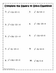 Complete The Square 5 Worksheets