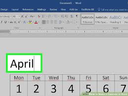 How To Make A Calendar In Word With Pictures Wikihow