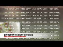 5 letter words that start with l you