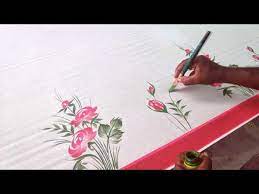 Fabric Painting Pink And Green