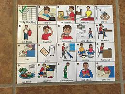 20 Visual Schedule Flash Cards Daily Routine Pecs Special