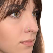 nose ring hoop with double gems