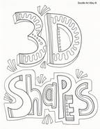 Print for free coloring pages geometric shapes. 3d Shapes Classroom Doodles