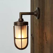 Cladach Cage Brass Outdoor Wall Light