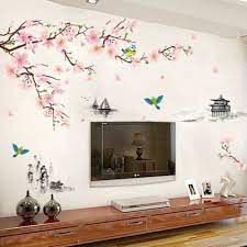 Large Pink Peach Blossom Chinese Wall