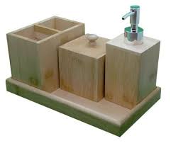 Bamboo Bathroom Accessories Set Soap